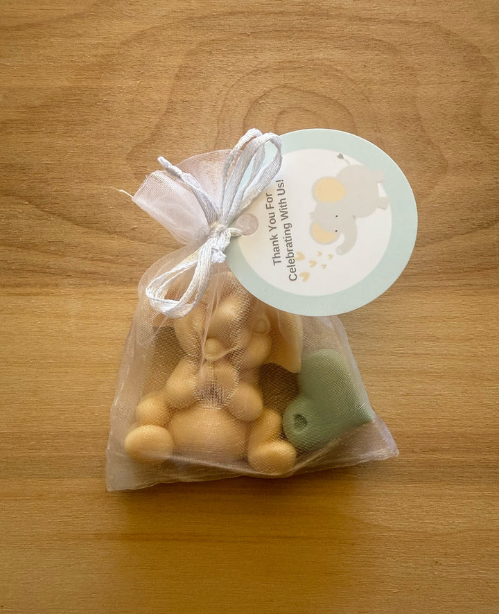 10 Baby Elephant With Heart Soap Favors