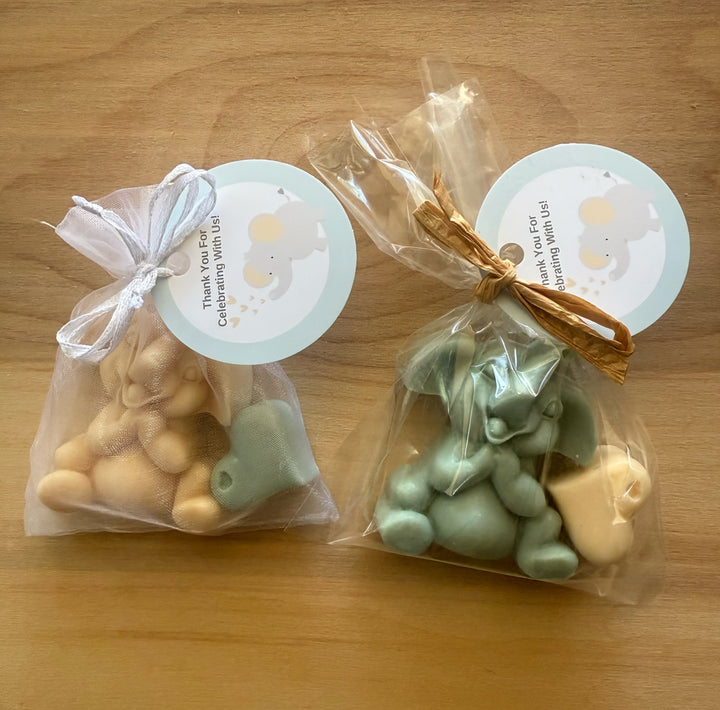 10 Baby Elephant With Heart Soap Favors