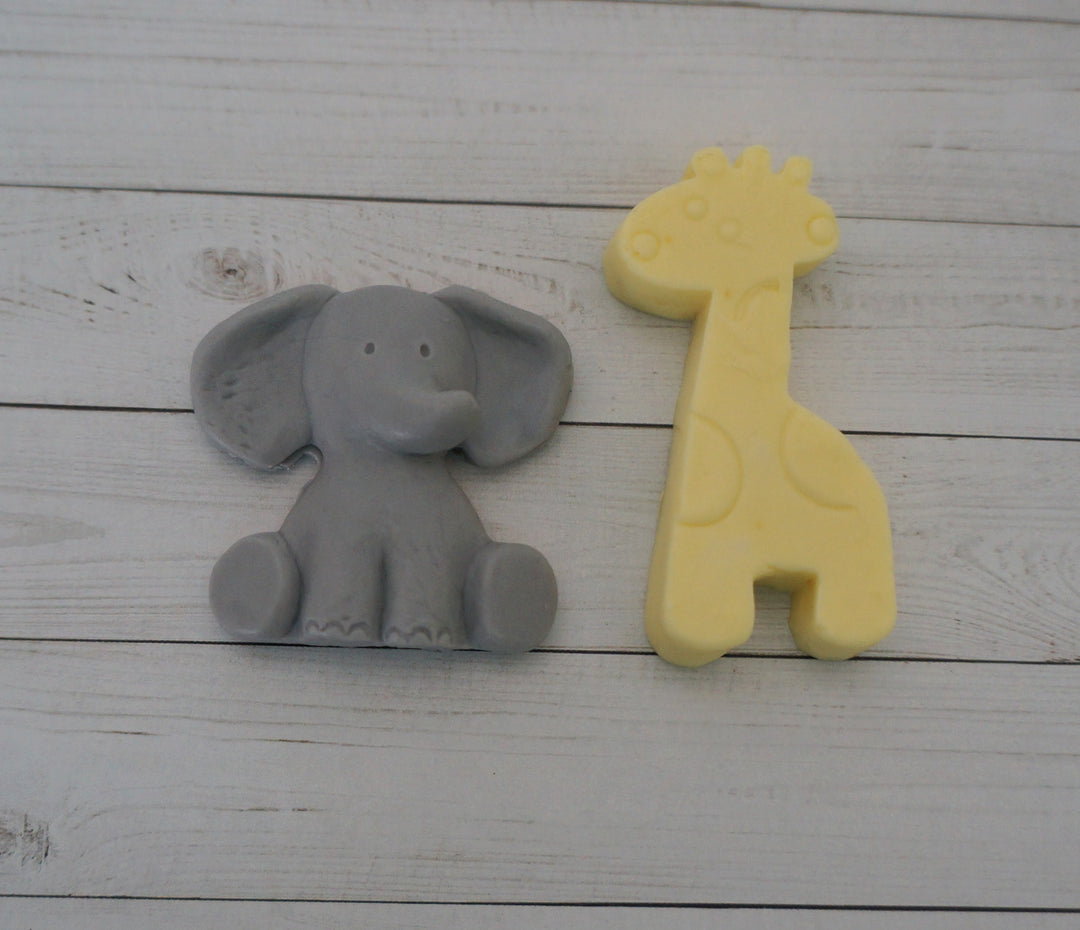 10 Baby Elephants and Baby Giraffe Soap Favors