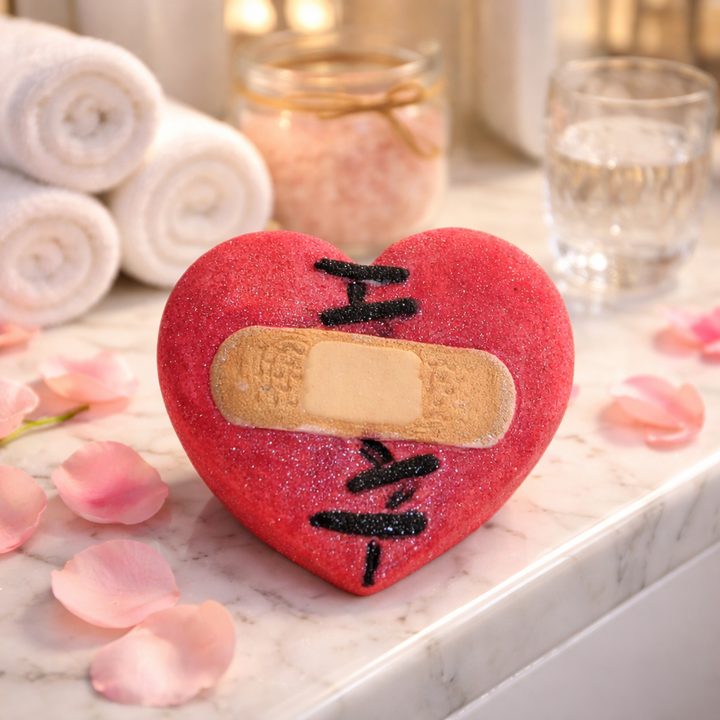 Broken Heart  Bath Bomb Black Raspberry Scented