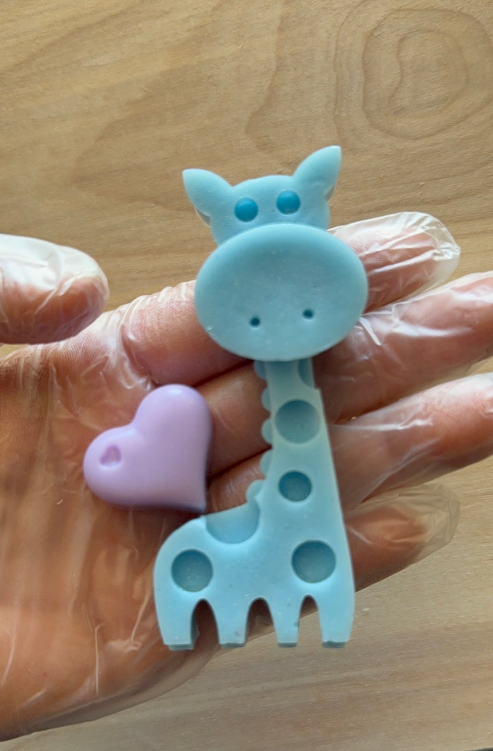 10 Giraffe and Heart Soap Favors