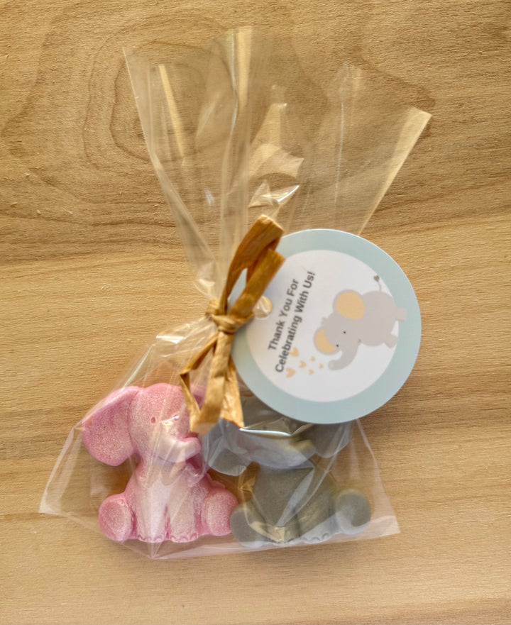 10 Mini Baby Elephants Soap Favors (2 per bag)